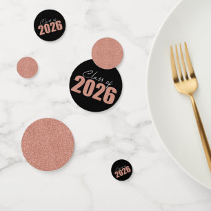 Rose Gold Glitter Class of 2026 Confetti