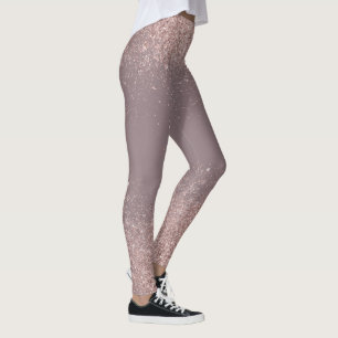 Rose Gold Glitter Confetti Dust Leggings