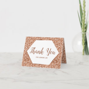 Rose Gold Glitter Confetti Glam Thank You Photo