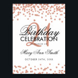 Rose Gold Glitter Confetti White 21st Birthday Poster<br><div class="desc">Elegant 21st Birthday Rose Gold Faux Glitter Confetti White banner template.</div>