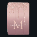 Rose Gold Glitter Custom Letter Name iPad Cover<br><div class="desc">iPad Air Covers with Monogram Name Text Rose Gold Blush Glitter Sparkle Personalized Birthday - Anniversary or Wedding Gift / Suppliest - Add Your Letter / Name - Text or Remove - Make Your Special iPad Cases Gift - Resize and move or remove and add text / elements with customization...</div>