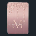 Rose Gold Glitter Custom Letter Name iPad Cover<br><div class="desc">iPad Air Covers with Monogram Name Text Rose Gold Blush Glitter Sparkle Personalized Birthday - Anniversary or Wedding Gift / Suppliest - Add Your Letter / Name - Text or Remove - Make Your Special iPad Cases Gift - Resize and move or remove and add text / elements with customization...</div>