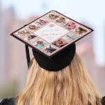 Rose Gold Glitter Custom Photo Collage Name Year Graduation Cap Topper<br><div class="desc">Make this trendy modern rose gold glitter photo collage graduation cap topper unique with 12 of your favourite photos with family and friends. The design also features your name and class year.</div>