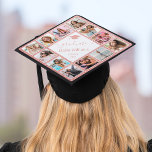 Rose Gold Glitter Custom Photo Collage Name Year Graduation Cap Topper<br><div class="desc">Make this trendy modern rose gold faux glitter photo collage graduation cap topper unique with 12 of your favourite photos with family and friends. The design also features your name and class year.</div>