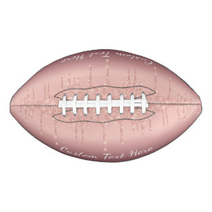 Rose Gold Glitter Custom Text Football Your Design