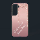 Rose Gold Glitter Custom Text Name Personalized Samsung Galaxy Case<br><div class="desc">Samsung Galaxy Cases or iPhone Cases with Custom Text Rose Gold Blush Glitter Sparkle Drips Pink Wedding or Party Supplies / Gift - Add Your Unique Text / Name or Remove Text - Make Your Special Phone Cases Gift - Resize and move or remove and add text / elements with...</div>
