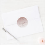 Rose Gold Glitter Drip 40th Birthday Classic Round Sticker<br><div class="desc">These chic 40th birthday stickers feature a sparkly rose gold faux glitter drip border and rose gold ombre background. Personalize them with the guest of honour's name in handwriting script,  along with her birthday and date below.</div>