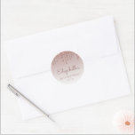 Rose Gold Glitter Drip 40th Birthday Classic Round Sticker<br><div class="desc">These chic 40th birthday stickers feature a sparkly rose gold faux glitter drip border and rose gold ombre background. Personalize them with the guest of honour's name in handwriting script,  along with her birthday and date below.</div>
