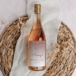 Rose Gold Glitter Drip 80th Birthday Party Wine Label<br><div class="desc">These chic,  feminine fortieth birthday wine bottle labels feature a sparkly rose gold faux glitter drip border and rose gold ombre background. Personalize them with her name in dark rose handwriting script,  with her birthday and date below in sans serif font.</div>