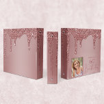 Rose Gold Glitter Drips Birthday Photo Album Binder<br><div class="desc">Rose Gold Glitter Drips Birthday Photo Album Binder featuring faux pink and mauve glitter drips and your custom name and photo. Easy to customize and perfect for all your birthday photos! Find album inserts at your local office supply store! Please contact us at cedarandstring@gmail.com if you need assistance with the...</div>
