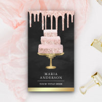 Rose Gold Glitter Drips Cake Pastry Chef Bakery