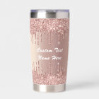 Rose Gold Glitter Drips Custom Text Personalized