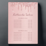 Rose Gold Glitter Drips Salon Price Menu Plaque<br><div class="desc">Rose Gold Glitter Drips Salon Price Menu Plaque. This professional plaque is a great no-touch way to display your salon services or price list in light of the covid 19 corona virus pandemic. Personalize this custom design with your own text,  colours,  and logo.</div>