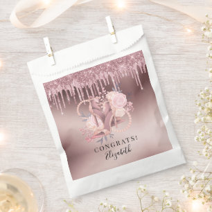 Rose Gold Glitter Drips Surprise Retirement Favour Bag