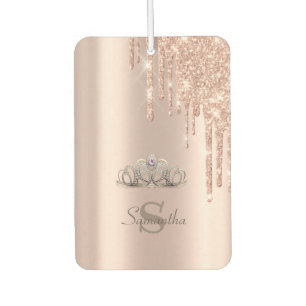 Rose Gold Glitter Drips Tiara Air Freshener