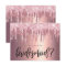 Rose gold glitter drips will you be my bridesmaid