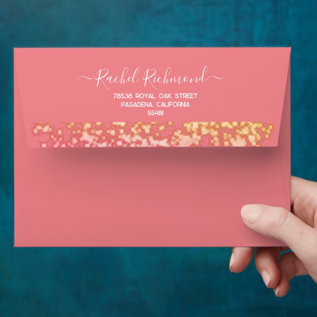Rose Gold glitter Elegant Modern 5 x 7 Envelope (Hand)