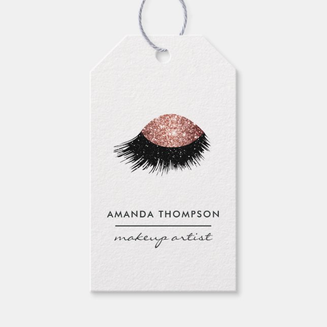 Rose Gold Glitter Eye Gift Tags (Front)