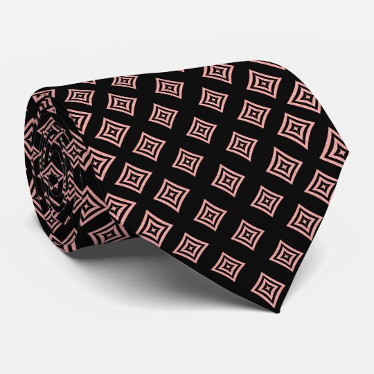 Rose Gold Glitter Geometric Shapes Tie
