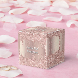 Rose Gold Glitter Gift Boxes Personalize Text Name