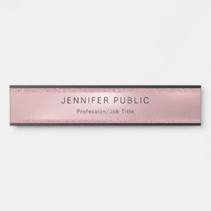 Rose Gold Glitter Glamour Modern Elegant Template Door Sign