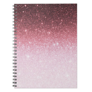 Rose gold glitter gradient notebook