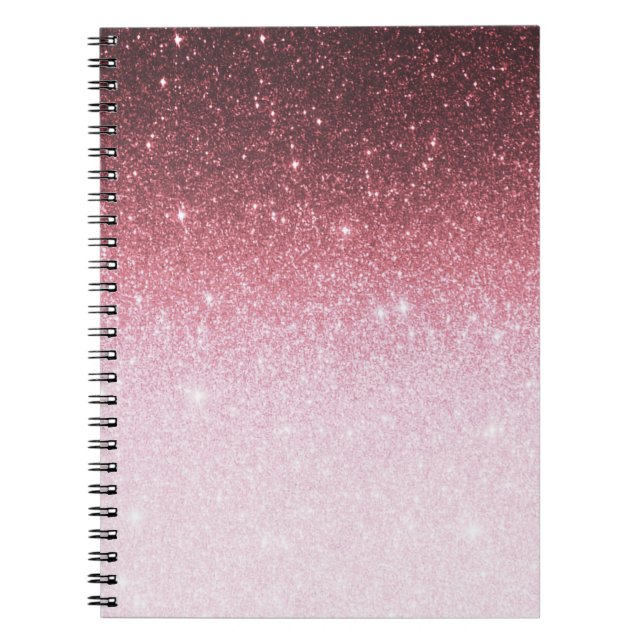 Rose gold glitter gradient notebook (Front)