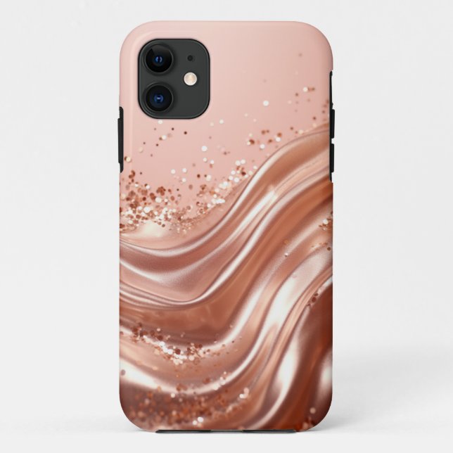 Rose Gold Glitter Half - Glitter Case (Back)