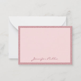Rose Gold Glitter Handwritten Elegant Modern Card