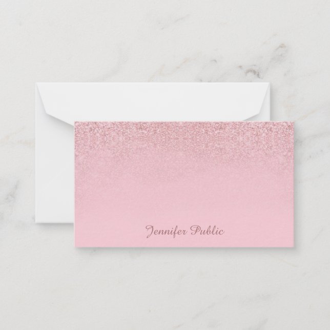 Rose Gold Glitter Handwritten Elegant Template (Front)