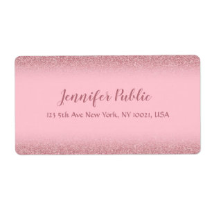 Rose Gold Glitter Handwritten Template Shipping