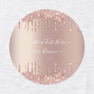 Rose Gold Glitter Labels Template with Custom Text