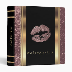 Rose Gold Glitter Lips and Metallic Gold Binder