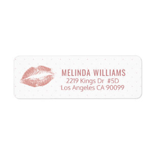 Rose-gold Glitter Lips & Dots pattern