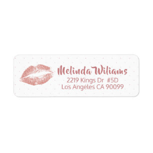 Rose-gold Glitter Lips & Dots pattern