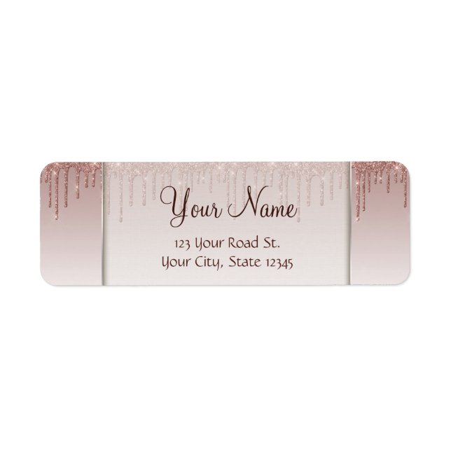 Rose Gold Glitter Liquid Drips (Front)