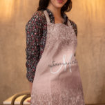 Rose Gold Glitter Look Confetti Metallic Monogram Apron<br><div class="desc">This design may be personalized by choosing the customize option to add text or make other changes. If this product has the option to transfer the design to another item, please make sure to adjust the design to fit if needed. Contact me at colorflowcreations@gmail.com if you wish to have this...</div>