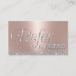 Rose Gold Glitter Lux Typography Salon Referral