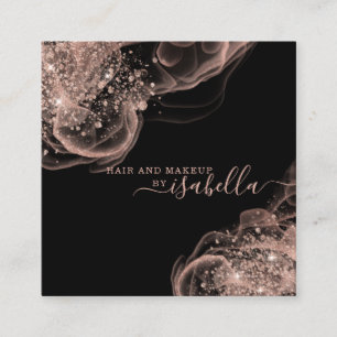 Rose Gold Glitter Makeup Artist Business Card