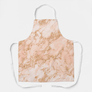 Rose gold glitter marble abstract apron