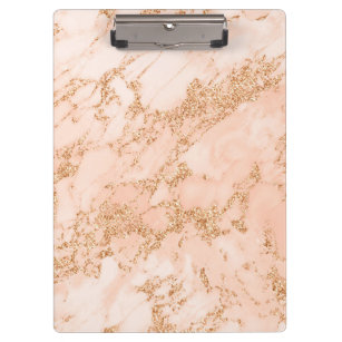 Rose gold glitter marble abstract clipboard