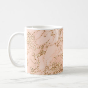Rose gold glitter marble abstract coffee mug