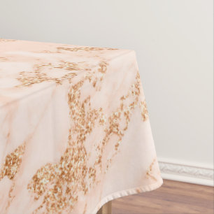 Rose gold glitter marble abstract tablecloth