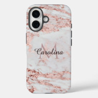 Rose Gold Glitter, Marble, Personalized