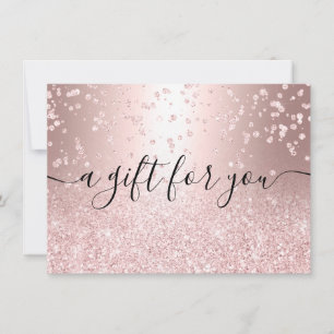 rose gold glitter metallic chic  gift certificate