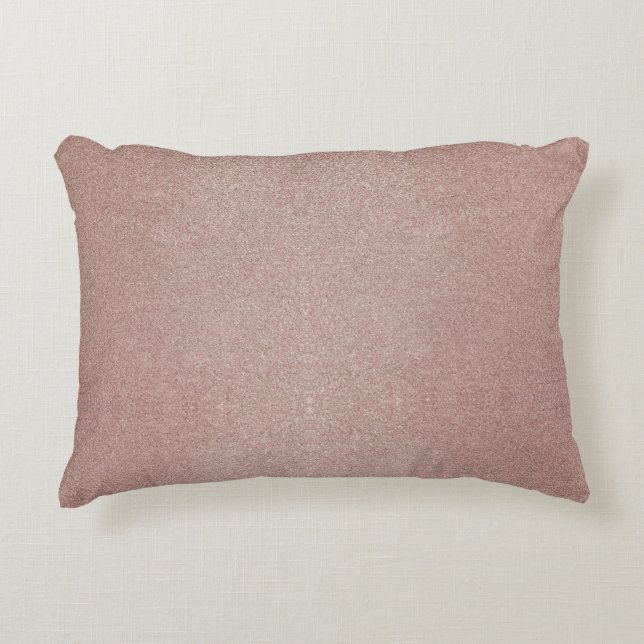 Rose Gold Glitter Metallic Pretty Girly Sparkly Accent Pillow (Front)
