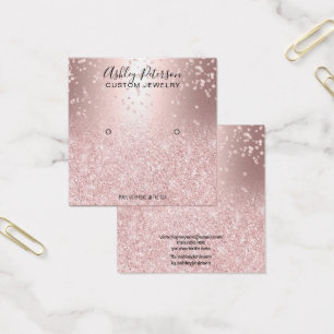 rose gold glitter metallic stud earring display