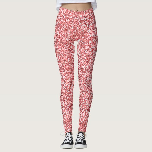 Rose Gold Glitter Modern Leggings (Front)