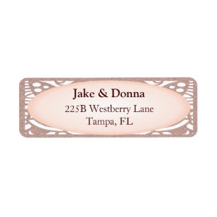 Rose Gold Glitter Modern Wedding Label