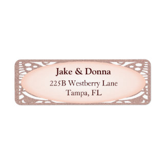 Rose Gold Glitter Modern Wedding Label